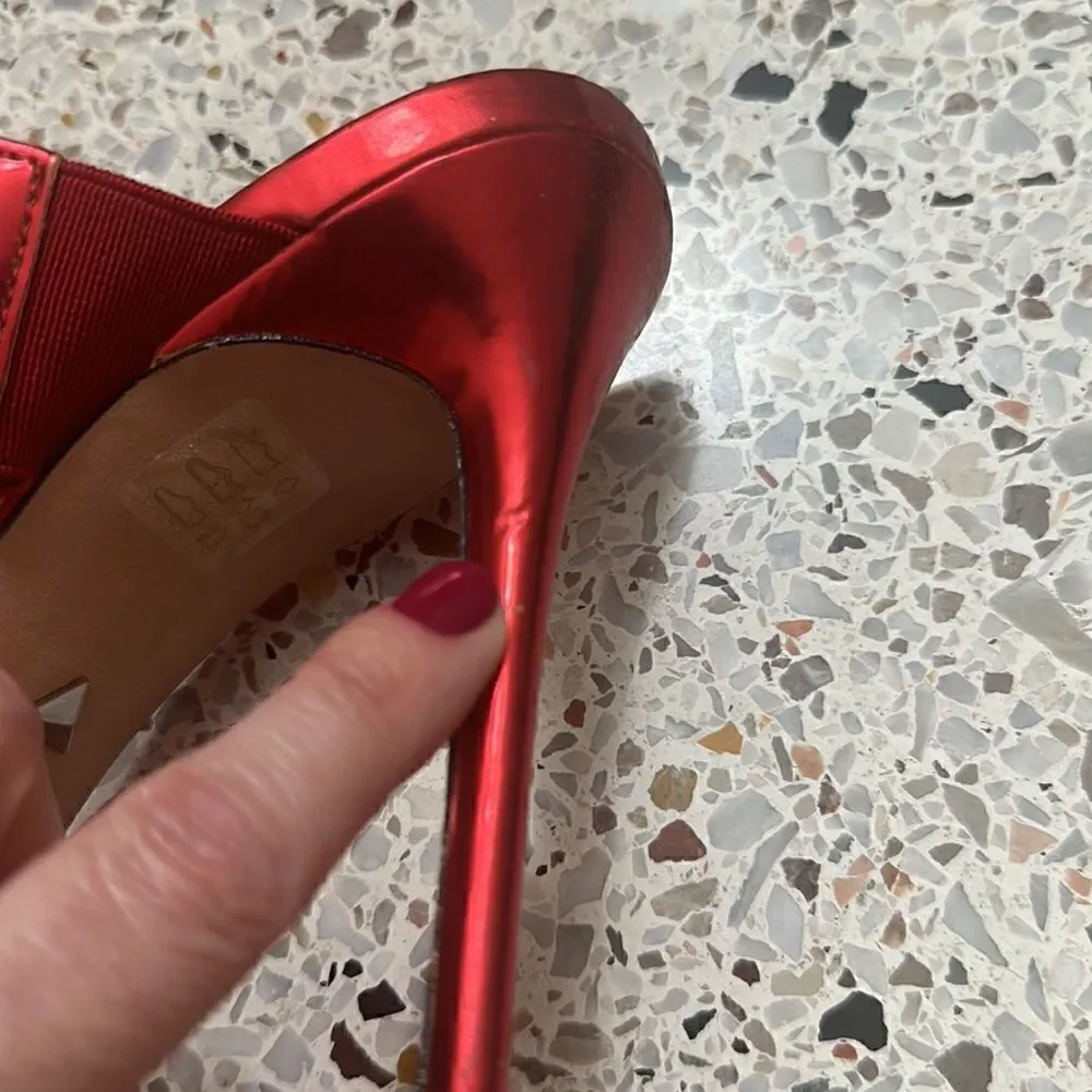 Schutz Sionne red clear transparent heel slingback 9.5